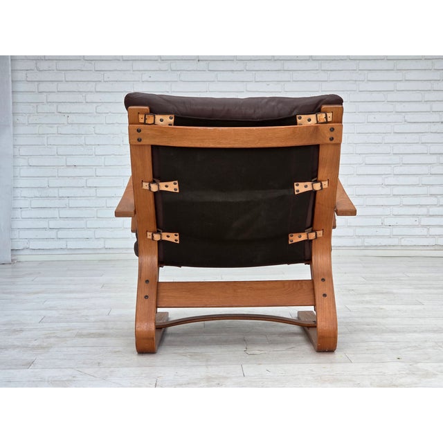 Danish Armchair in Leather, Canvas and Bentwood from Komfort, 1970s For Sale - Image 14 of 18