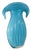 Art Glass Aqua Blue Vase Crescent Clam Lip Fluted Vase For Sale - Image 11 of 17