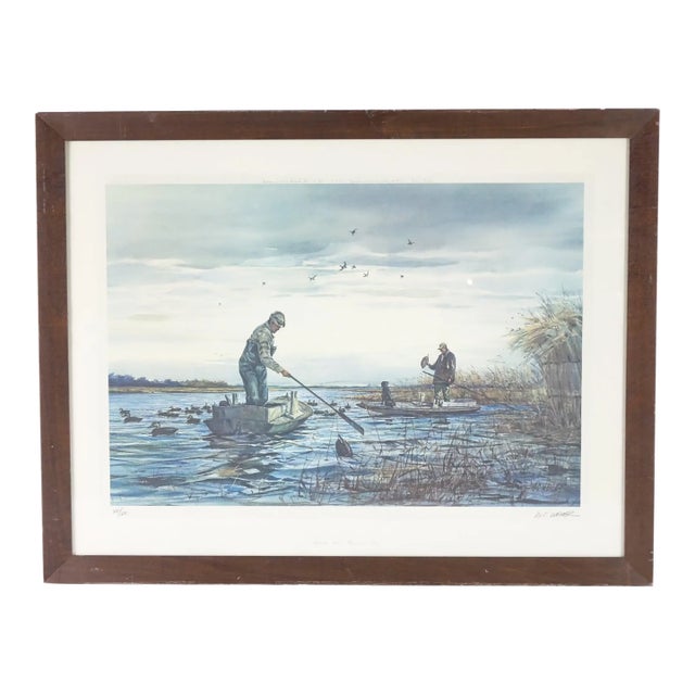 Pick up Time Barnegat Bay Signed Print of Original Watercolor Painting by Artis For Sale