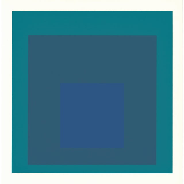 Josef Albers 1968 Josef Albers "Homage to the Square" Serigraph "Blue Reminding" For Sale - Image 4 of 8