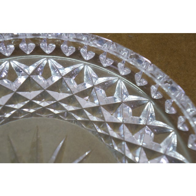 Transparent Vintage Modern Waterford Lismore Crystal Round Vanity Trinket Dish Coaster Starburst For Sale - Image 8 of 16