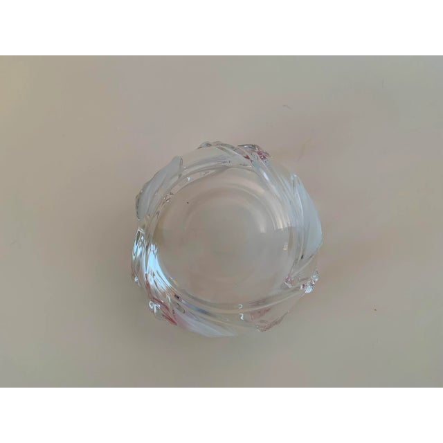 Glass Vintage Pink and White Tulip Candy Dish For Sale - Image 7 of 8