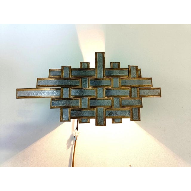 Metal Vintage Brutalist Wall Lamp, 1970s For Sale - Image 7 of 9