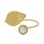 Brass Cleopatra Gold Leaf & Pearl Stone Cuff Bracelet For Sale - Image 8 of 8