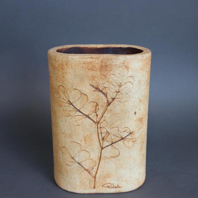 Vintage French Stoneware Vase by Raymonde Leduc, 1960s-1970s For Sale - Image 12 of 12
