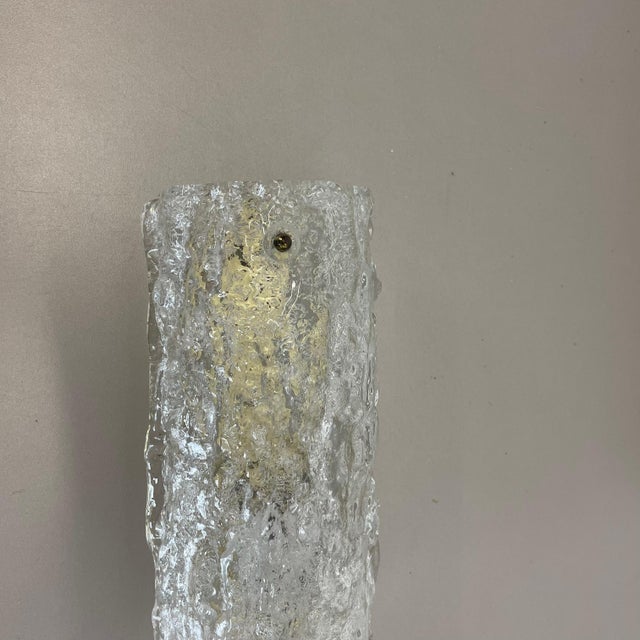 Small German Ice Glass Wall Light, 1970s For Sale - Image 9 of 18
