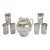 1940's Art Deco Gold Striped Tall Glasses and Pitcher Set For Sale