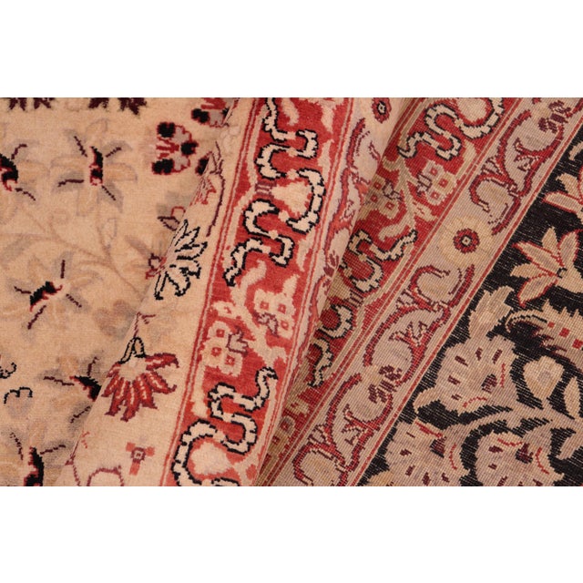Textile Art Nouveau Medallion 1990's Pak-Persian Tan/Red Wool Rug - 8'2'' X 10'7'' For Sale - Image 7 of 9