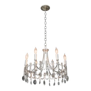 Silverplate Six-Light Chandelier Attributed to Sciolari For Sale
