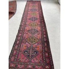 Name: WHOA - Sensational Antique Heriz Runner in Pink, Peacock Teal, Cantaloup, & Dirty Olive Size: ~ 3.3 x 14 Age:...