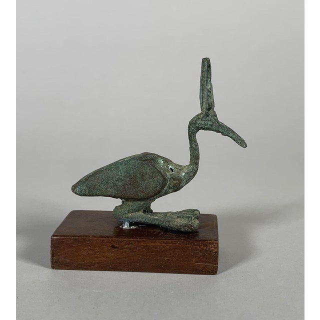 16th Century Statuette of THOT-IBIS Bronze with green patina Egypt Ptolemaic period 332–30 BC. For Sale - Image 5 of 6