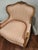 1960s Vintage Meyer Gunther Martini French-Style Bergère Chair in Blush Stripe For Sale - Image 5 of 10