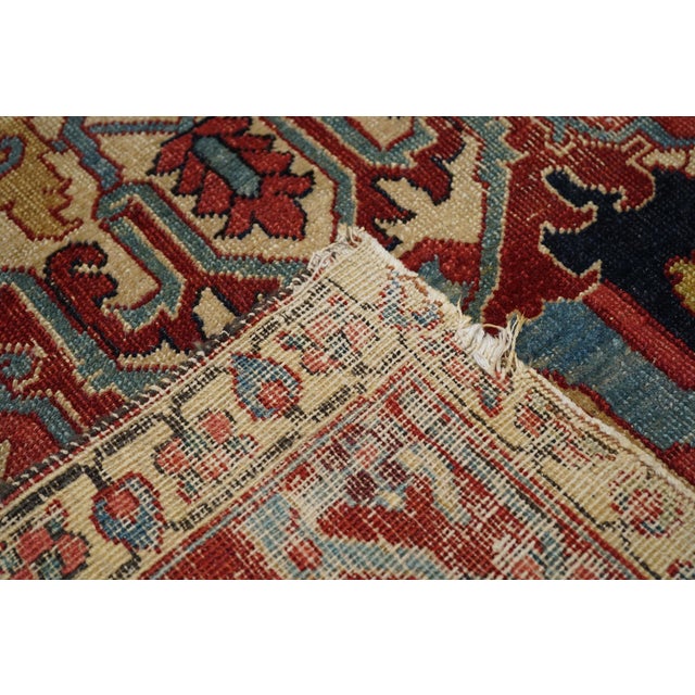 Persian Antique Persian Serapi Rug 9’7” X 12’4” For Sale - Image 3 of 7