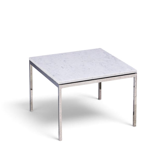 Florence Knoll Mid Century Chrome and Marble Top Side Tables - Pair For Sale - Image 10 of 11