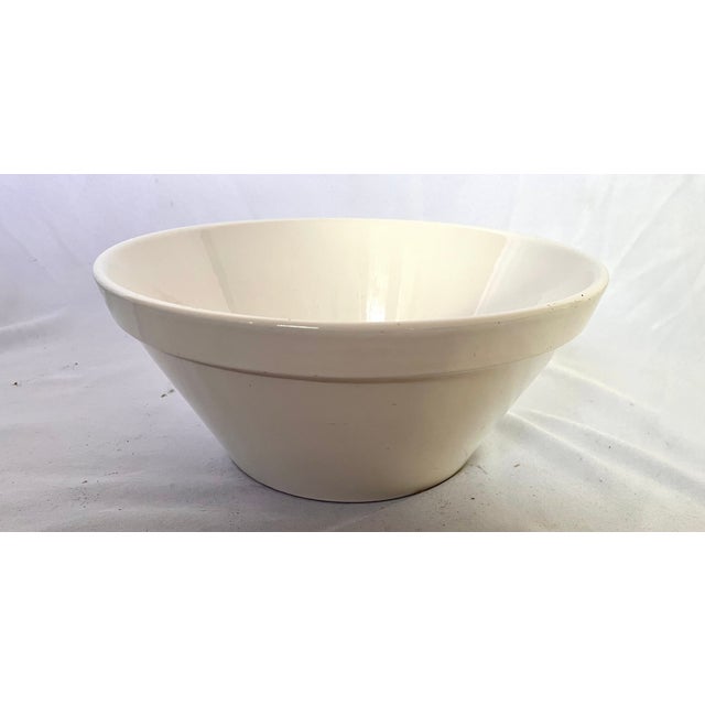 Imported from France. Large antique white ironstone serving bowl with rim. Simple timeless classic design. A great...