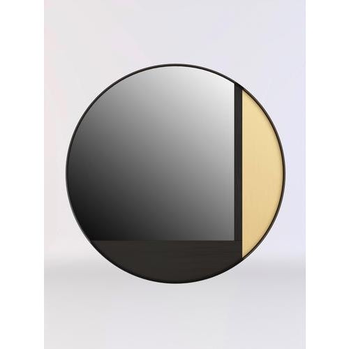 Wall Mirror 031 by Edizioni Design Dimensions: Ø 79 cm Materials: Black wood, brushed brass, black paint Wall mirror made...