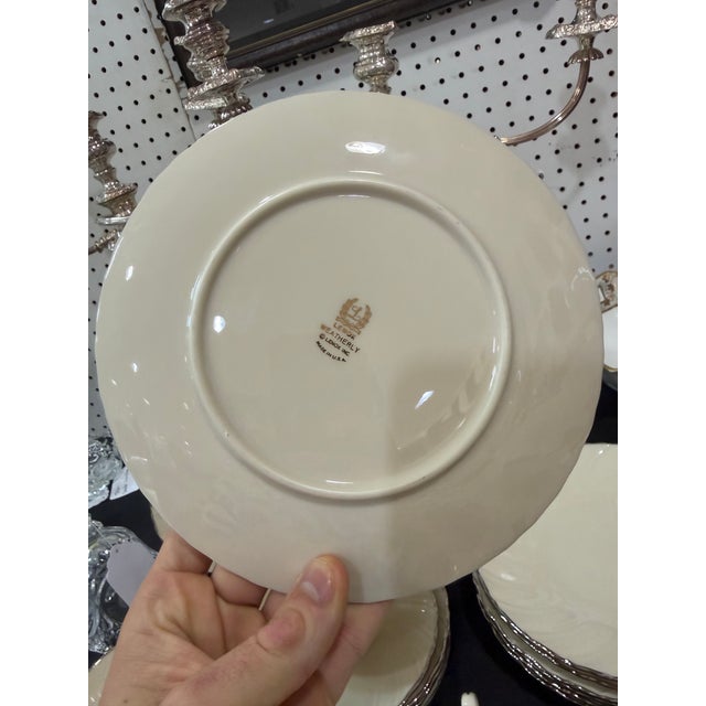 Mid-Century Modern Vintage Discontinued Lenox China Weatherly Pattern 24 Pc Set For Sale - Image 3 of 7