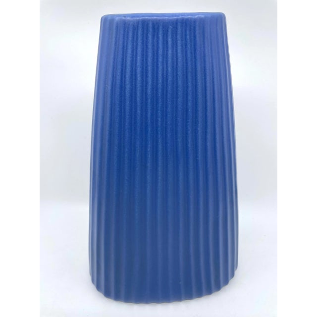 Vintage Blue Art Deco Textured Vase For Sale - Image 13 of 13