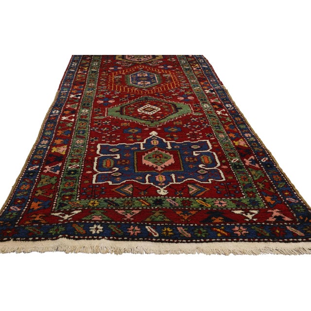 Vintage Persian Karaja Heriz Rug - 03'04 X 16'05 For Sale - Image 4 of 9