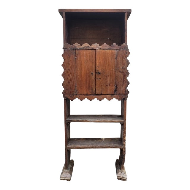 19th Century Folk Art Larch and Chestnut Shepherds Cupboard For Sale
