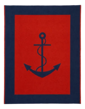 Asprey for Cunard Nautical Anchor Wool Blanket