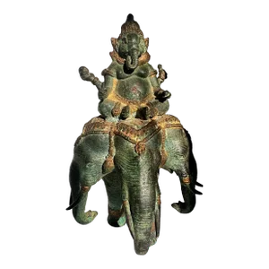 Antique Solid Bronze Hindu Lord Ganesh or Ganesha Statue