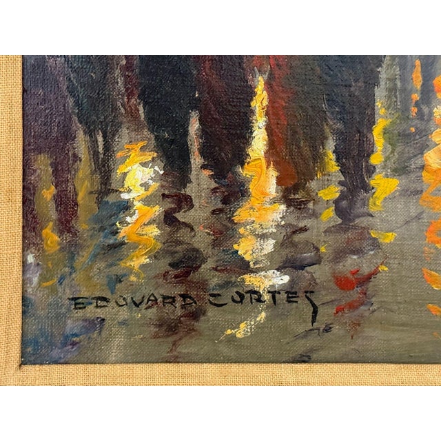 Oyster Gray Edouard-Léon Cortès, Oil on Canvas, French Painting, Paris Street Scene, 20th C. For Sale - Image 8 of 10