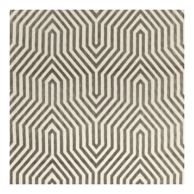 Sample - Schumacher X Mary McDonald Vanderbilt Velvet Fabric in Dove For Sale