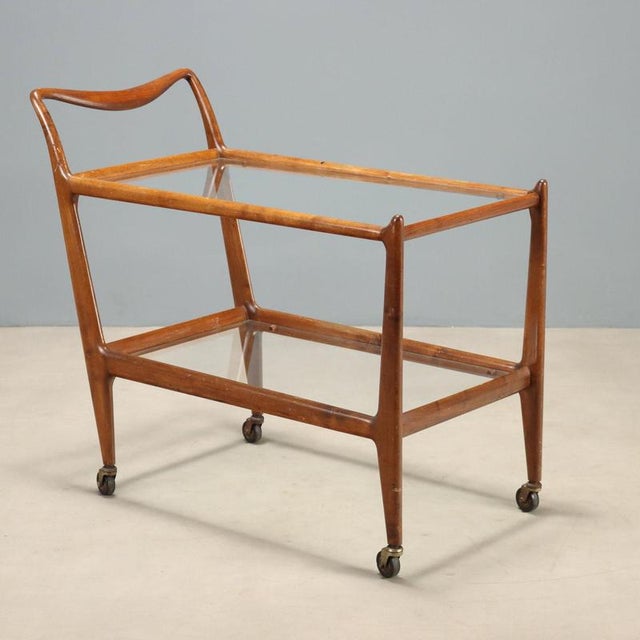 Brown Vintage Serving Bar Cart, 1950s For Sale - Image 8 of 8