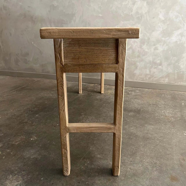 Reclaimed Elm Wood Console Table With Drawers 72" For Sale - Image 10 of 10