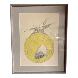 Vintage Signed Peter Parnell “Raccoon” Print For Sale