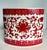 Ceramic Vintage Asian Porcelain Crackle Glaze Red & White Ikebana Style Vase Planter For Sale - Image 7 of 10