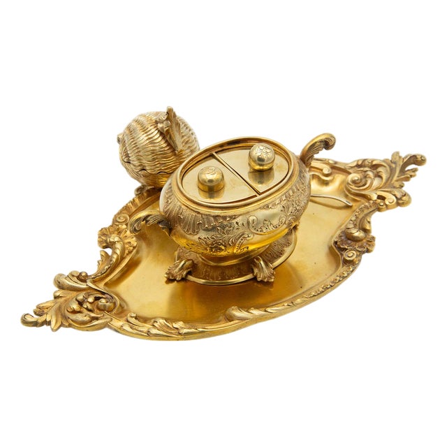 Ambula for the Holy Oils in Gilded Silver For Sale