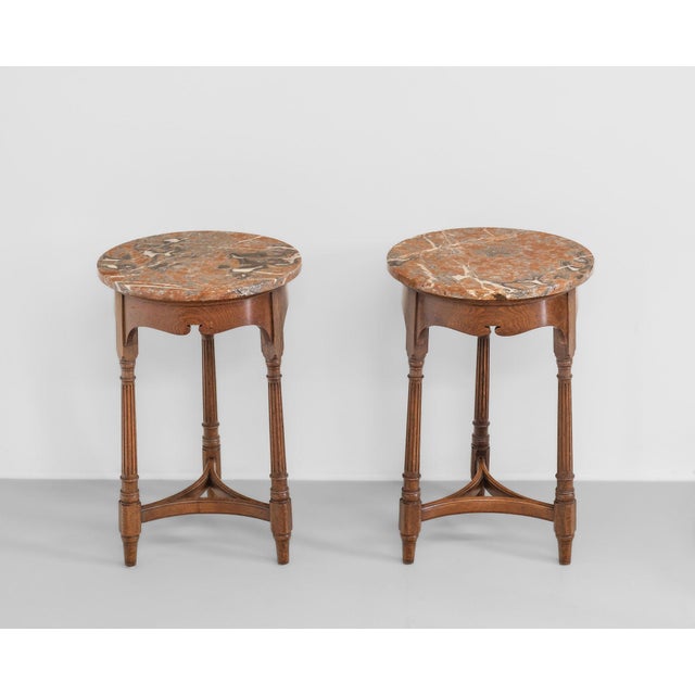 Late 19th Century Oak Occasional Side Tables with Marble Tops from Gillows, 1893, Set of 2 For Sale - Image 16 of 16