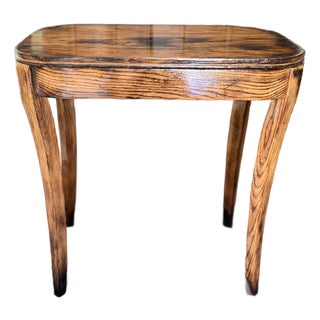 1920s Solid Oak Shou Sugi Ban Accent Table For Sale