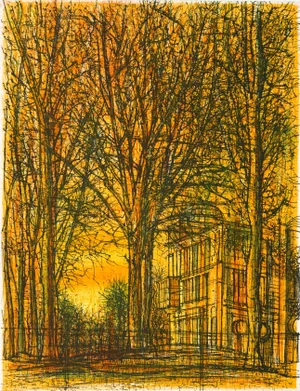 Jean Carzou "La Maison Et Les Arbres" (The House and Trees) 1960s Lithograph