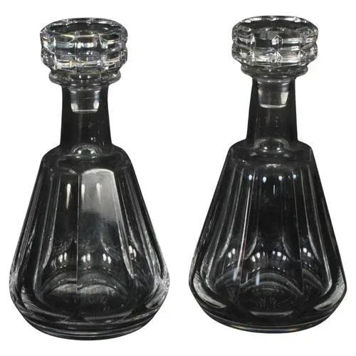 Vintage Harcourt Talleyrand Crystal Decanters attributed to Baccarat, 1950s, Set of 2 For Sale - Image 11 of 11