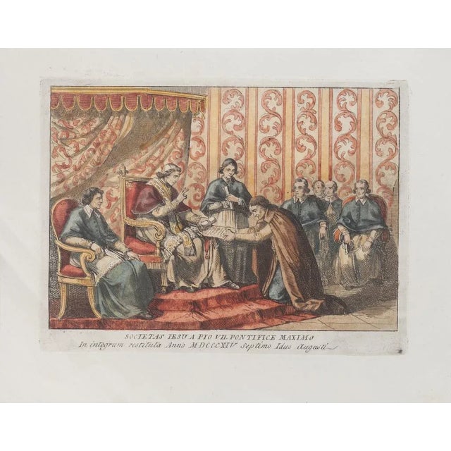 The Pope is an original Hand-colored etching artwork realized after Italian artist Bartolomeo Pinelli in 1850. With the...