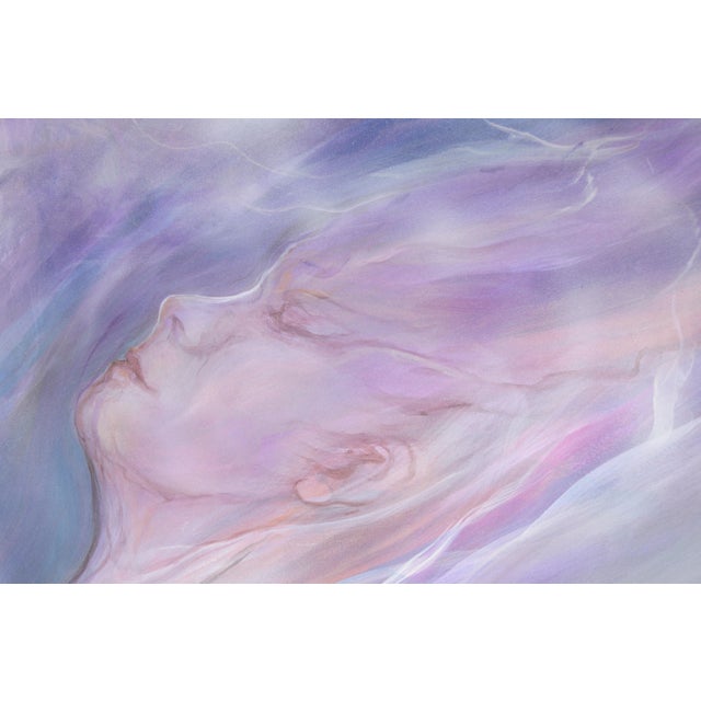 The Cosmic Dream - Visionary Figurative Nude Composition in Acrylic on Masonite Flowing and stylized figurative work by...