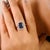 3.73 Ct Cushion Cut Natural Sapphire & Diamond Halo 14k Gold Statement Ring Size 7 For Sale - Image 4 of 16
