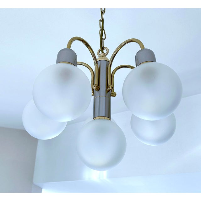 Gold Vintage Glass Cascade Chandelier, 1970s For Sale - Image 8 of 17