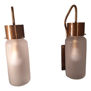 LP10 Bidone Wall Light in Brass by Luigi Caccia Dominioni for Azucena, 1990s, Set of 2 For Sale