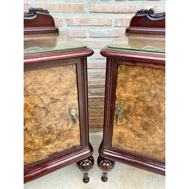 Mid 20th Century Spanish Nightstands in Wood Set of 2 For Sale - Image 12 of 18