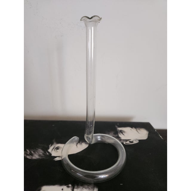 Vintage Mid Century Modern Clear Glass Twisted Tube Propagation Bud