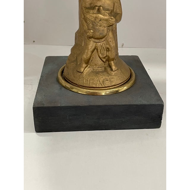 Late 19th Century Cherub Figural Oil Lamp W/Doves “ Peace “ For Sale - Image 9 of 11