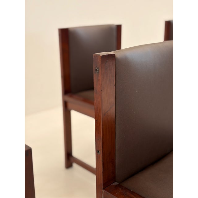 Vintage Wooden and Skai Chairs, 1960s, Set of 6 For Sale - Image 16 of 18