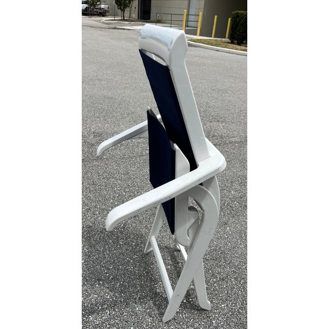 White Mid-Century Modern Dining or Patio Chairs by French Maker Triconfort 6 Piece For Sale - Image 8 of 18