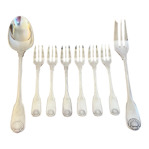 Christofle Silver Plated Vendome Pattern Flatware Dessert Set of 8