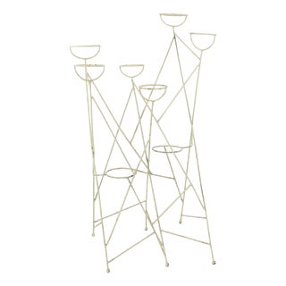 Large Mid-Century Modern Steel Plant Holder Stand, Czechoslovakia, 1960s For Sale