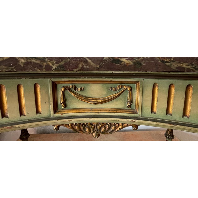 French 1920s French Louis XVI Marble Top Low Table For Sale - Image 3 of 8
